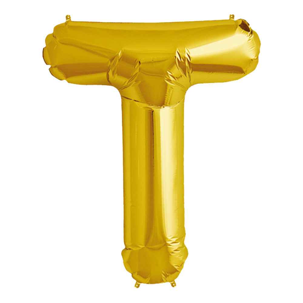 Globo Metálico Dorado 76 cm Letra T | Big Party